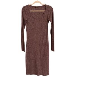 Wilfred Free Artizia Rib Knit Sweater Dress-MIDI,Scoop Neck-Size Medium